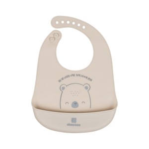 Σαλιάρα Σιλικόνης Bear With Me Γκρι Kikka Boo