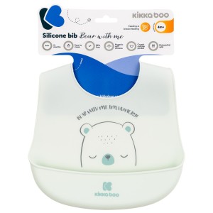 Σαλιάρα Σιλικόνης Bear With Me Μέντα Kikka Boo