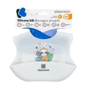 Σαλιάρα Σιλικόνης Savanna Friends Μπλε Kikka Boo