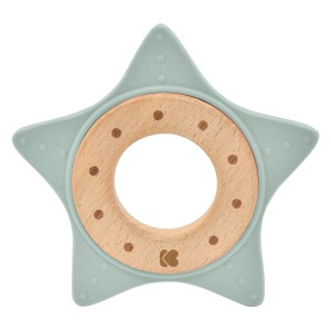 Ξύλινο Μασητικό Οδοντοφυΐας Με Σιλικόνη Μέντα Αστεράκι Kikka Boo