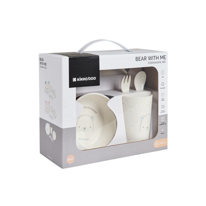 Σετ Φαγητού Πολυπροπυλενίου PP Bear With Me Μπλε Kikka Boo Σετ Φαγητού Πολυπροπυλενίου PP Bear With Me Μπλε Kikka Boo