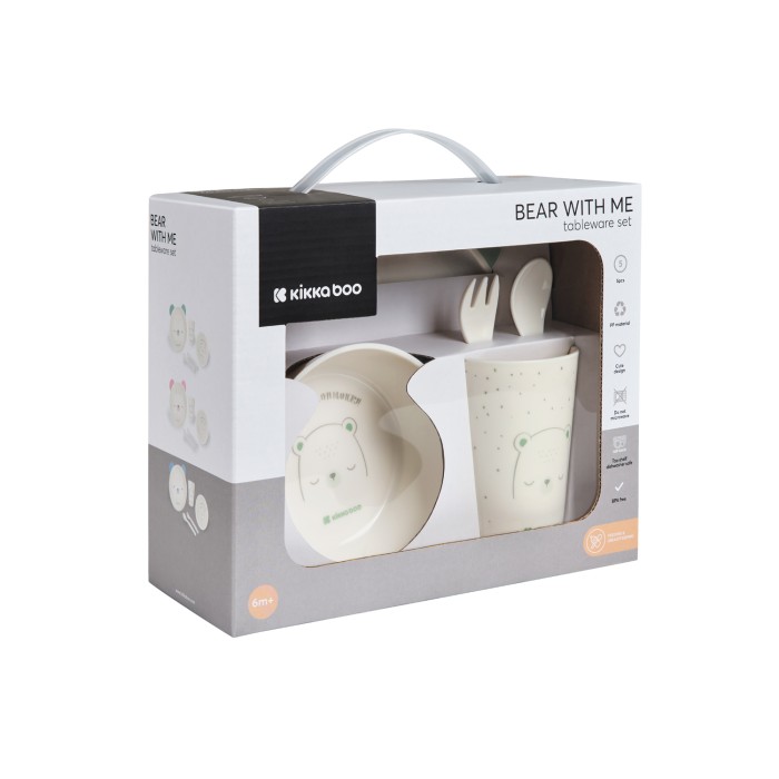 Σετ Φαγητού Πολυπροπυλενίου PP Bear With Me Μέντα Kikka Boo Σετ Φαγητού Πολυπροπυλενίου PP Bear With Me Μέντα Kikka Boo