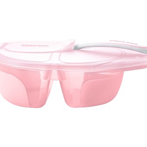 Δοχείο Φαγητού Mε Χωρίσματα Kαι Kουτάλι Tasty Ροζ Kikka Boo