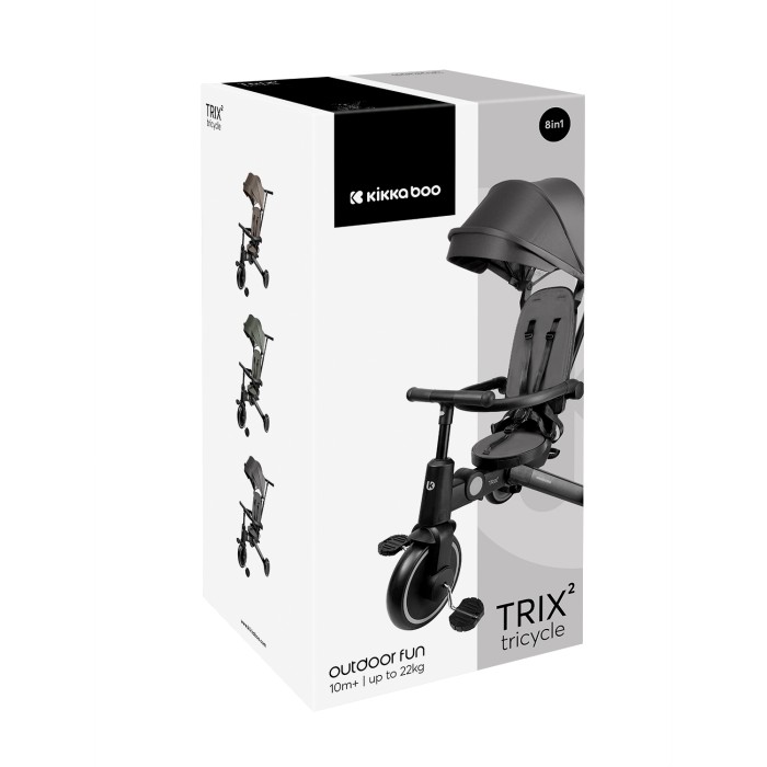 Τρίκυκλο 8σε1 Trix 2 Γκρι - Kikka Boo Τρίκυκλο 8σε1 Trix 2 Γκρι - Kikka Boo