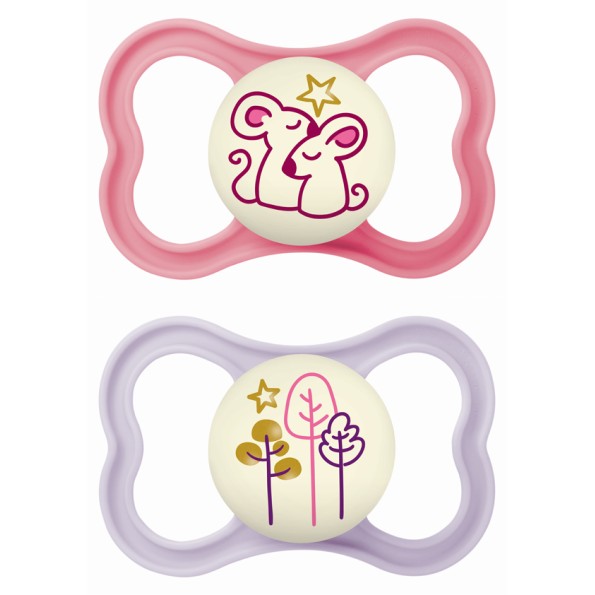 Πιπίλα Air Night Σιλικόνης 16+ μηνών - Girl – Ροζ - MAM