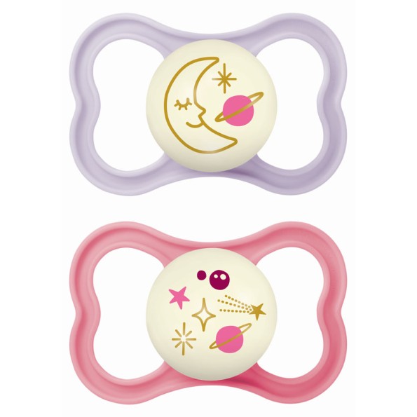 Πιπίλα Air Night Σιλικόνης 16+ μηνών - Girl – Μωβ - MAM