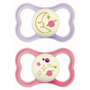 Πιπίλα Air Night Σιλικόνης 6-16 μηνών - Girl – Μωβ - MAM