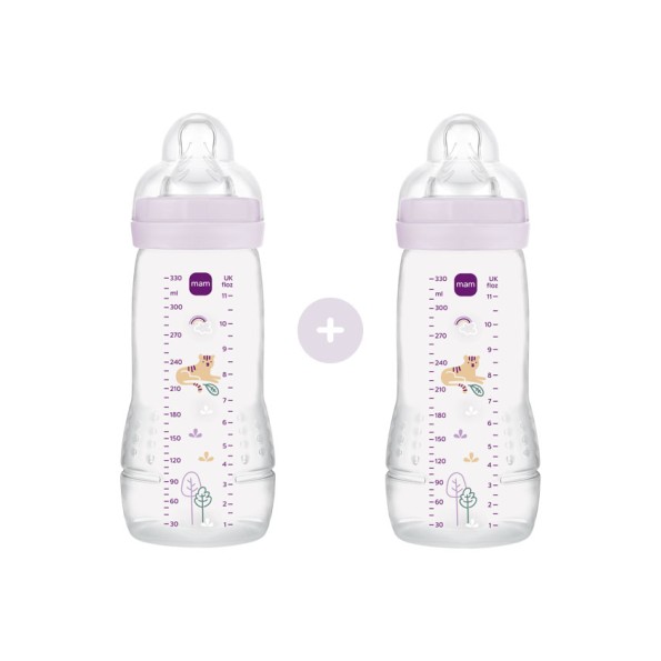 Σετ 2 Μπιμπερό Easy Active™ Baby Bottle 330ml - Girl – Μωβ - MAM