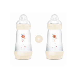 Σετ 2 Μπιμπερό Easy Start™ Anti-Colic 260ml - Unisex – Κρεμ - MAM