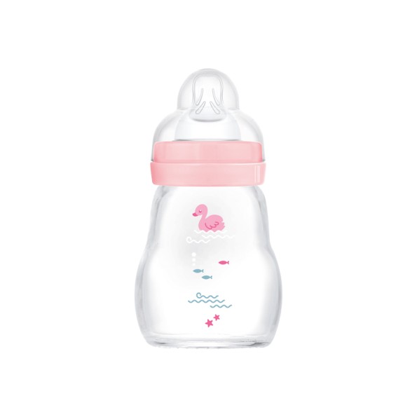 Μπιμπερό Γυάλινο Feel Good 170ml - Girl – Ροζ - MAM