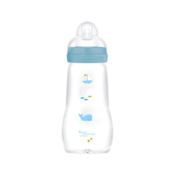 Μπιμπερό Γυάλινο Feel Good 260ml - Boy - Μπλε - MAM