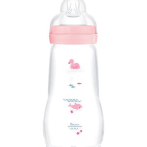 Μπιμπερό Γυάλινο Feel Good 260ml - Girl – Ροζ - MAM