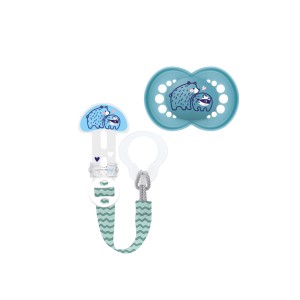 Σετ Πιπίλα Original 6-16 μηνών & Clip it! - Boy - Μπλε - MAM