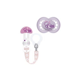 Σετ Πιπίλα Original 6-16 μηνών & Clip it! - Girl – Ροζ - MAM