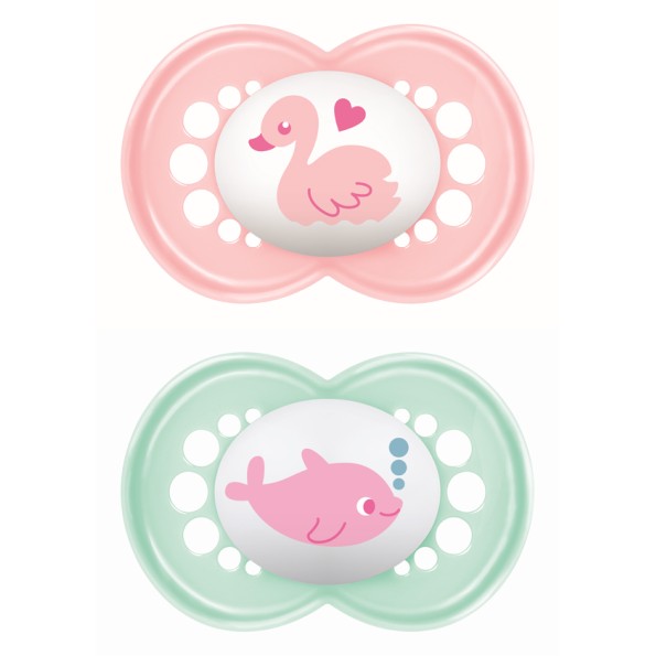 Πιπίλα Original Καουτσούκ 6-16 μηνών - Girl – Ροζ - MAM