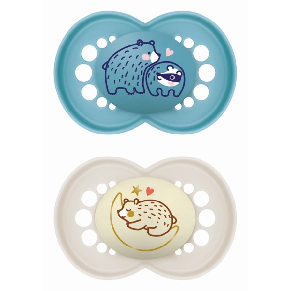 Σετ Πιπίλες Day & Night 16+ μηνών - Boy - Μπλε - MAM