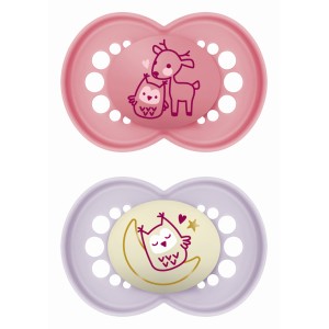 Σετ Πιπίλες Day & Night 16+ μηνών - Girl – Ροζ - MAM