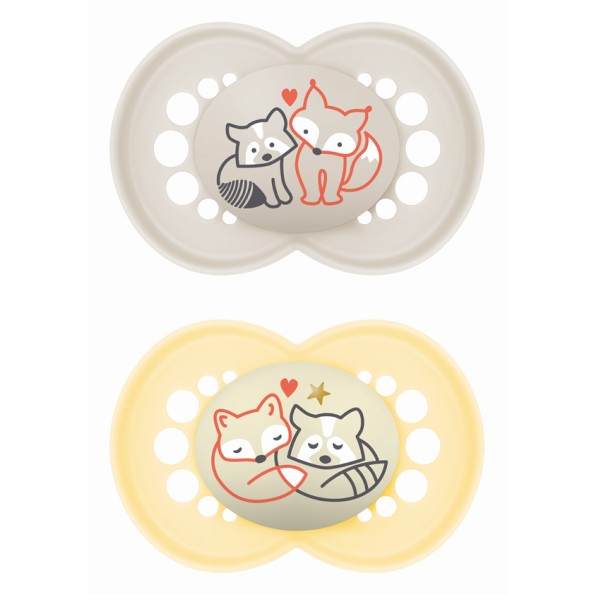 Σετ Πιπίλες Day & Night 16+ μηνών - Unisex – Κίτρινο - MAM