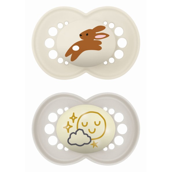 Σετ Πιπίλες Day & Night 16+ μηνών - Unisex – Κρεμ - MAM