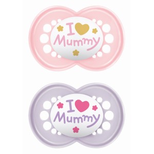 Πιπίλα Ι Love Mummy & Daddy Σιλικόνης 16+ μηνών - Girl – Ροζ - MAM