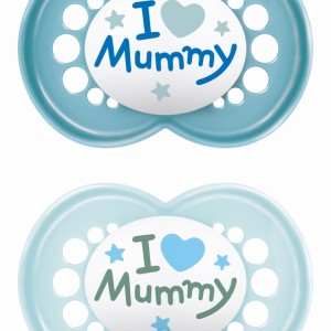 Πιπίλα Ι Love Mummy & Daddy Σιλικόνης 6-16 μηνών - Boy – Γαλάζιο - MAM