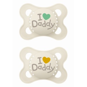 Πιπίλα Ι Love Mummy & Daddy Σιλικόνης 2-6 μηνών - Unisex - Κρεμ 2 - MAM