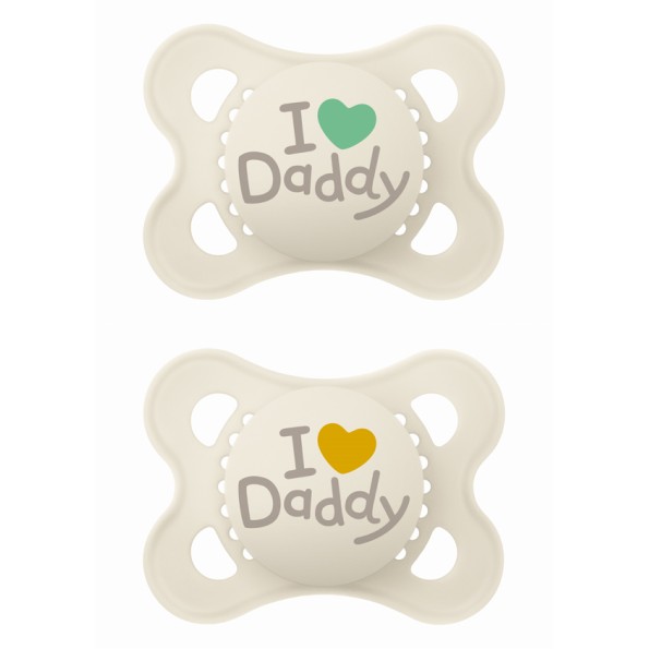Πιπίλα Ι Love Mummy & Daddy Σιλικόνης 2-6 μηνών - Unisex - Κρεμ 2 - MAM
