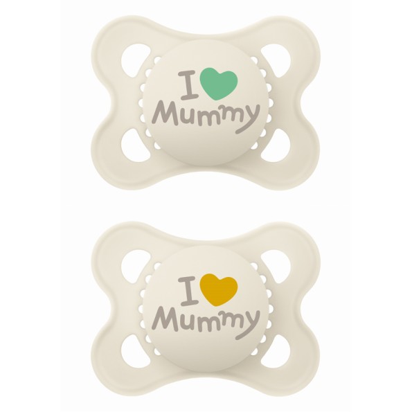 Πιπίλα Ι Love Mummy & Daddy Σιλικόνης 2-6 μηνών - Unisex – Κρεμ - MAM