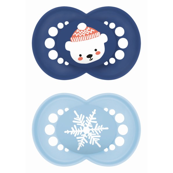 Πιπίλα Original Σιλικόνης 16+ μηνών – Winter Limited Edition - Boy - Μπλε - MAM