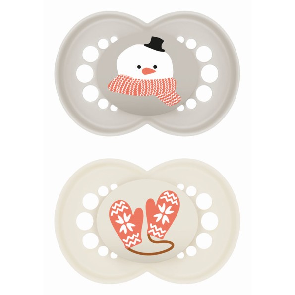 Πιπίλα Original Σιλικόνης 16+ μηνών – Winter Limited Edition - Unisex – Γκρι - MAM