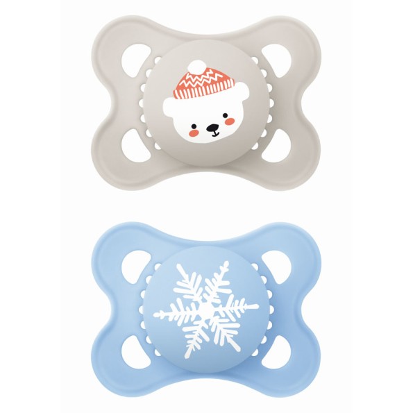 Πιπίλα Original Σιλικόνης 2-6 μηνών – Winter Limited Edition - Boy – Γαλάζιο - MAM