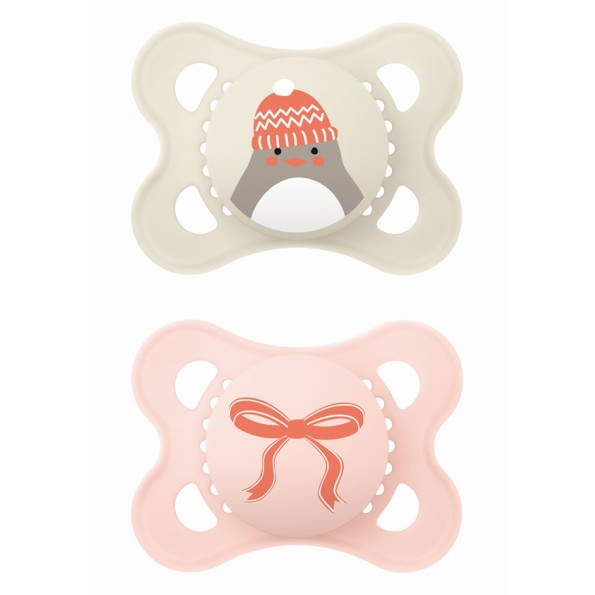 Πιπίλα Original Σιλικόνης 2-6 μηνών – Winter Limited Edition - Girl – Ροζ - MAM