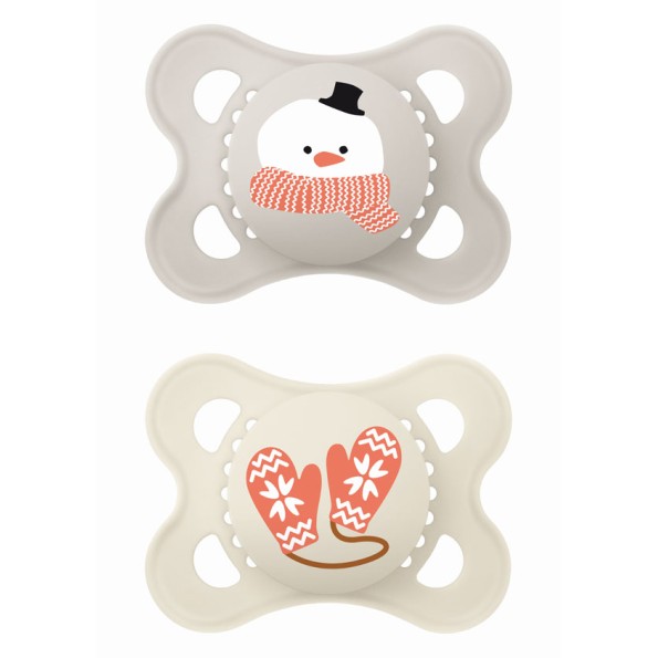 Πιπίλα Original Σιλικόνης 2-6 μηνών – Winter Limited Edition - Unisex – Γκρι - MAM