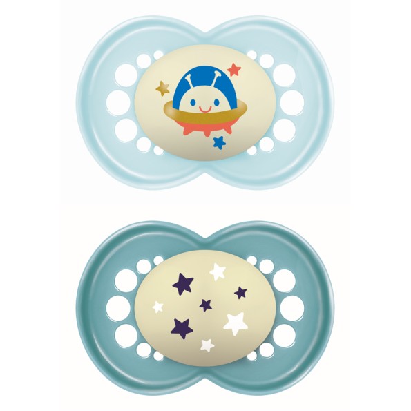 Πιπίλα Original Night Σιλικόνης 16+ μηνών - Boy – Γαλάζιο - MAM