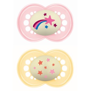 Πιπίλα Original Night Σιλικόνης 16+ μηνών - Girl – Ροζ - MAM