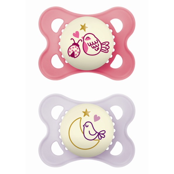 Πιπίλα Original Night Σιλικόνης 2-6 μηνών - Girl – Ροζ - MAM