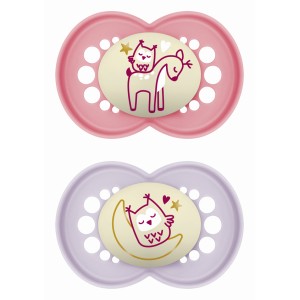 Πιπίλα Original Night Σιλικόνης 6-16 μηνών - Girl – Ροζ - MAM