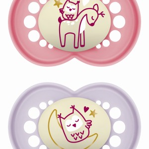 Πιπίλα Original Night Σιλικόνης 6-16 μηνών - Girl – Ροζ - MAM Πιπίλα Original Night Σιλικόνης 6-16 μηνών - Girl – Ροζ - MAM