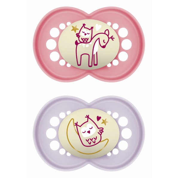 Πιπίλα Original Night Σιλικόνης 6-16 μηνών - Girl – Ροζ - MAM