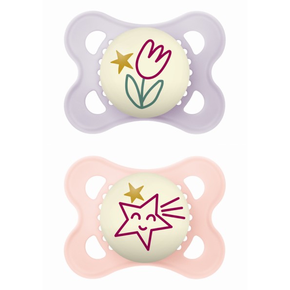 Πιπίλα Original Night Σιλικόνης 2-6 μηνών - Girl – Μωβ - MAM