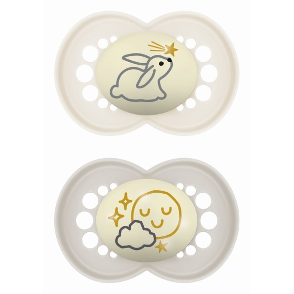 Πιπίλα Original Night Σιλικόνης 6-16 μηνών - Unisex – Κρεμ - MAM