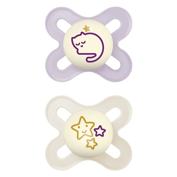 Πιπίλα Start Night Σιλικόνης 0-2 μηνών - Girl – Μωβ - MAM