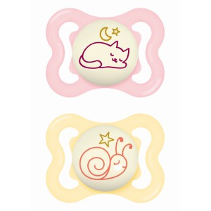 Πιπίλα Supreme Night Σιλικόνης 2-6 μηνών - Girl – Ροζ - MAM