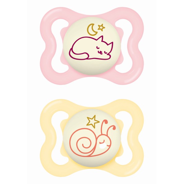 Πιπίλα Supreme Night Σιλικόνης 2-6 μηνών - Girl – Ροζ - MAM