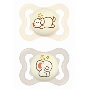 Πιπίλα Supreme Night Σιλικόνης 2-6 μηνών - Unisex – Κρεμ - MAM