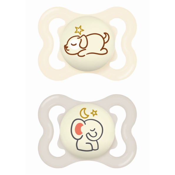 Πιπίλα Supreme Night Σιλικόνης 2-6 μηνών - Unisex – Κρεμ - MAM