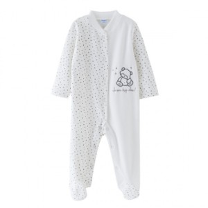 Amomi Βρεφικό Φορμάκι Βελουτέ Λευκό Αρκουδάκι Amomi Βρεφικό Φορμάκι Βελουτέ Λευκό Αρκουδάκι