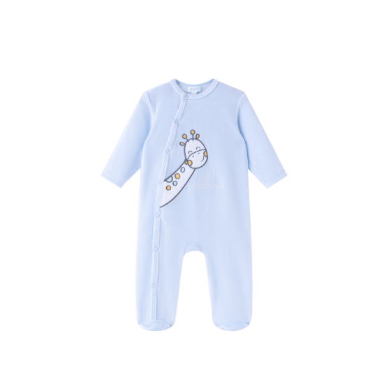 Amomi Βρεφικό Φορμάκι Βελουτέ Μπλε Καμηλοπάρδαλη