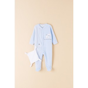 Amomi Βρεφικό Φορμάκι Βελουτέ Βear Blue Amomi Βρεφικό Φορμάκι Βελουτέ Βear Blue