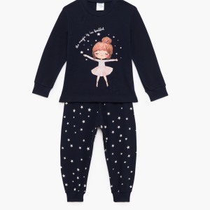 Bαμβακερή Πυζάμα Βρεφική Χειμερινή Με Τύπωμα Ballet Pretty Baby